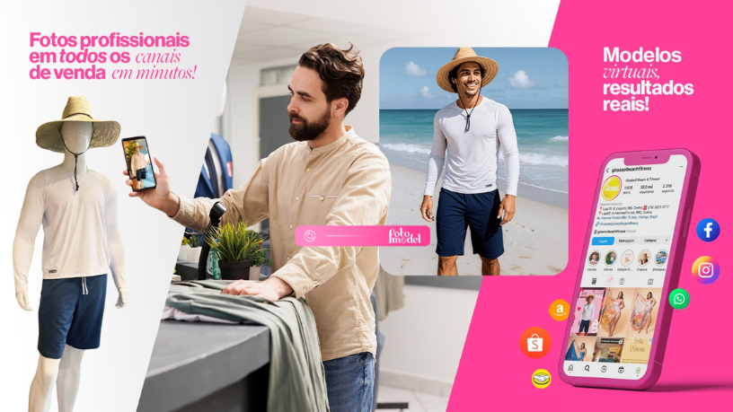 O FotoModel mostra como imagens realistas podem transformar cliques em vendas imediatas.