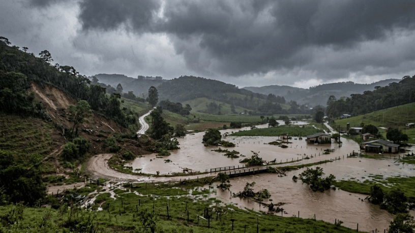 Chuva forte volta ao Sul do Brasil: RS e SC entram em alerta para temporais, alagamentos e deslizamentos